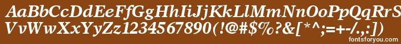 Шрифт SterlingSsiBoldItalic – белые шрифты на коричневом фоне