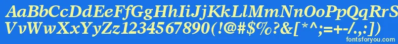 SterlingSsiBoldItalic Font – Yellow Fonts on Blue Background