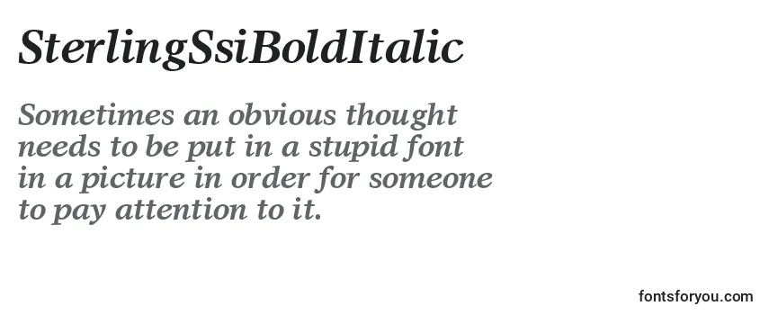 Review of the SterlingSsiBoldItalic Font