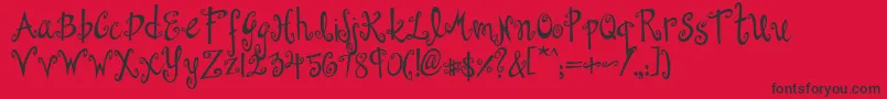 Dollhouse Font – Black Fonts on Red Background