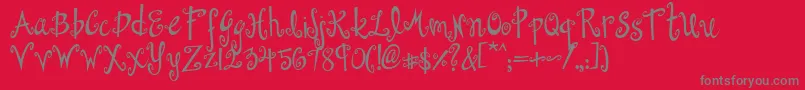 Dollhouse Font – Gray Fonts on Red Background