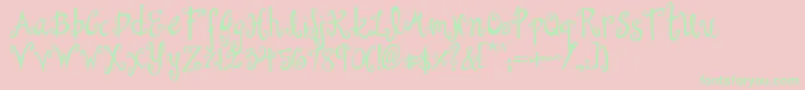 Dollhouse Font – Green Fonts on Pink Background