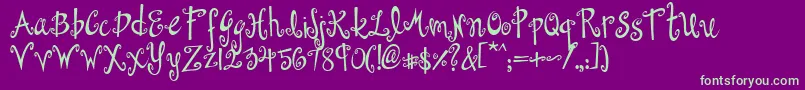 Dollhouse Font – Green Fonts on Purple Background