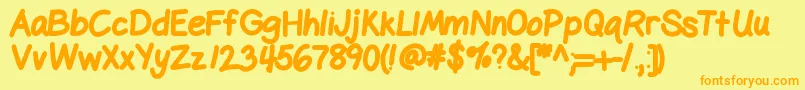 Weitere Informationen zur Gelpenheavy-Schriftart Gelpenheavy-Schriftart – Orangefarbene Schriften auf gelbem Hintergrund
