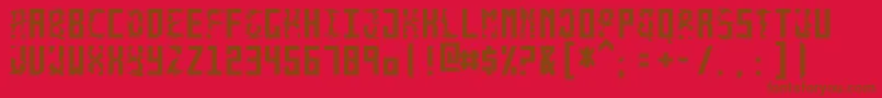 Czcionka MonolythMonospacedMac – brązowe czcionki na czerwonym tle