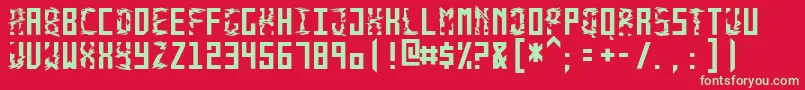 フォントMonolythMonospacedMac – 赤い背景に緑の文字
