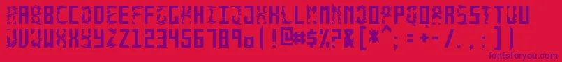 MonolythMonospacedMac Font – Purple Fonts on Red Background