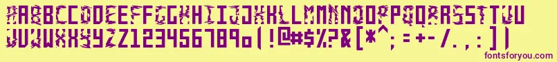 MonolythMonospacedMac Font – Purple Fonts on Yellow Background