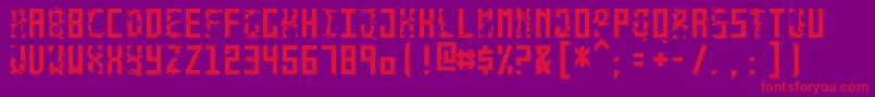 Police MonolythMonospacedMac – polices rouges sur fond violet