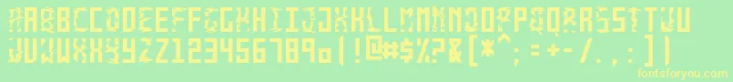 フォントMonolythMonospacedMac – 黄色の文字が緑の背景にあります