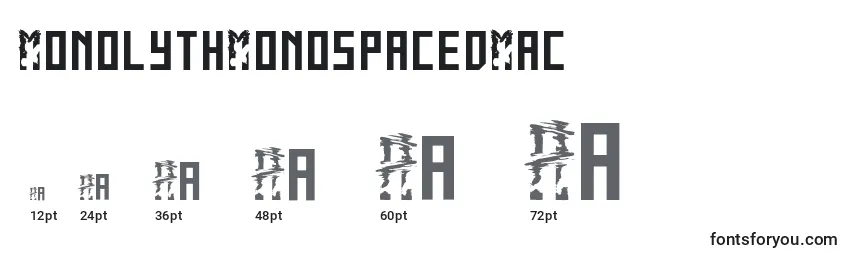 Размеры шрифта MonolythMonospacedMac
