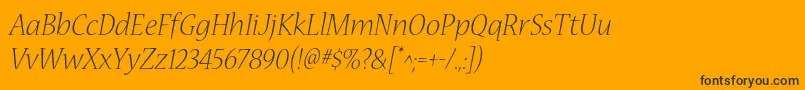 NuevastdLightitalic Font – Black Fonts on Orange Background