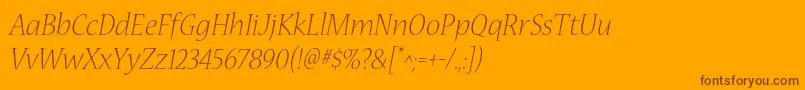 NuevastdLightitalic Font – Brown Fonts on Orange Background