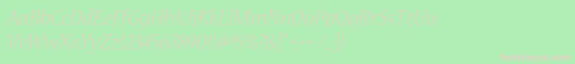 NuevastdLightitalic Font – Pink Fonts on Green Background