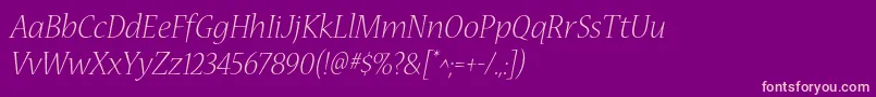 fuente NuevastdLightitalic – Fuentes Rosadas Sobre Fondo Morado