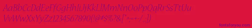 NuevastdLightitalic Font – Purple Fonts on Red Background