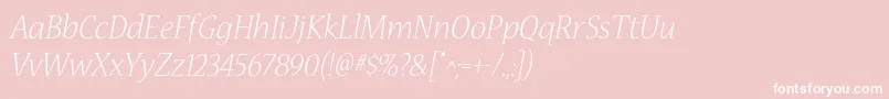 NuevastdLightitalic Font – White Fonts on Pink Background