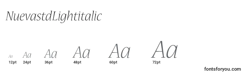 NuevastdLightitalic Font Sizes
