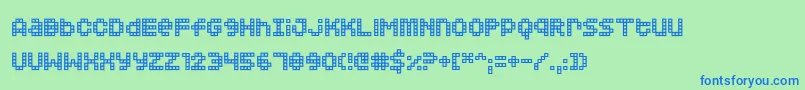 Squarodynamic 02 Font – Blue Fonts on Green Background