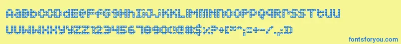 Squarodynamic 02 Font – Blue Fonts on Yellow Background