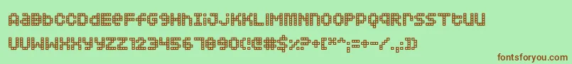 Squarodynamic 02 Font – Brown Fonts on Green Background