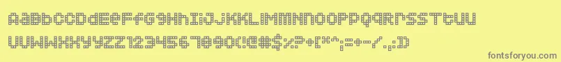 Squarodynamic 02 Font – Gray Fonts on Yellow Background