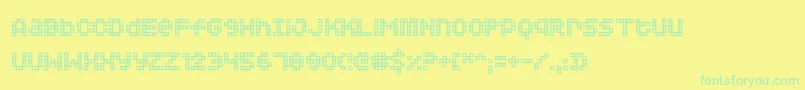 Squarodynamic 02 Font – Green Fonts on Yellow Background