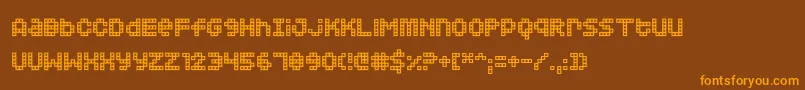 Squarodynamic 02 Font – Orange Fonts on Brown Background