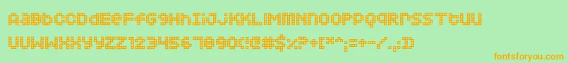 Squarodynamic 02 Font – Orange Fonts on Green Background