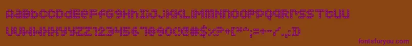 Squarodynamic 02 Font – Purple Fonts on Brown Background