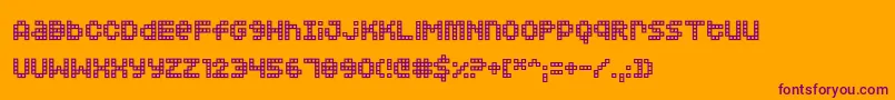 Squarodynamic 02 Font – Purple Fonts on Orange Background