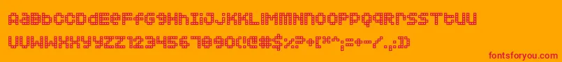フォントSquarodynamic 02 – オレンジの背景に赤い文字
