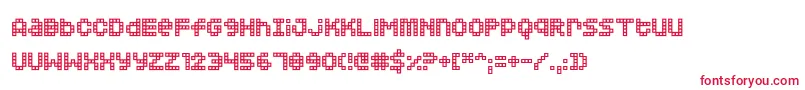 Squarodynamic 02 Font – Red Fonts on White Background