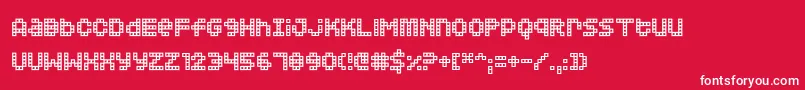 Squarodynamic 02 Font – White Fonts on Red Background
