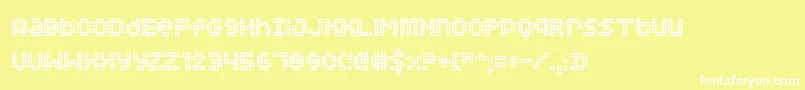 Squarodynamic 02 Font – White Fonts on Yellow Background