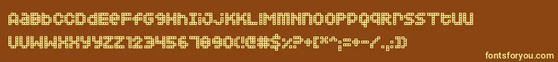 Squarodynamic 02 Font – Yellow Fonts on Brown Background