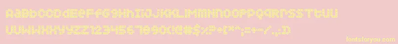 Squarodynamic 02 Font – Yellow Fonts on Pink Background