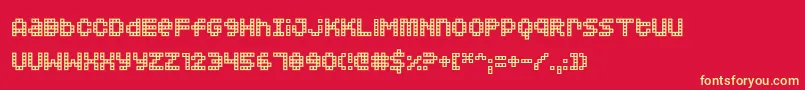 Squarodynamic 02 Font – Yellow Fonts on Red Background