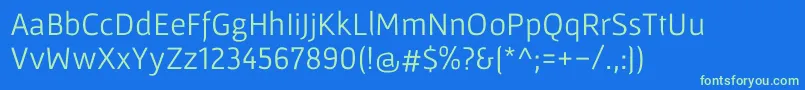 GafataRegular-fontti – vihreät fontit sinisellä taustalla