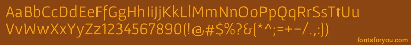 Czcionka GafataRegular – pomarańczowe czcionki na brązowym tle