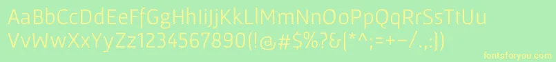 フォントGafataRegular – 黄色の文字が緑の背景にあります
