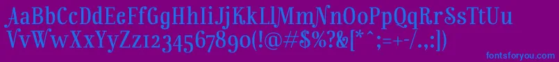 RainbowmansionOsf Font – Blue Fonts on Purple Background