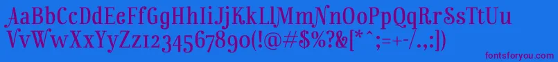 RainbowmansionOsf Font – Purple Fonts on Blue Background