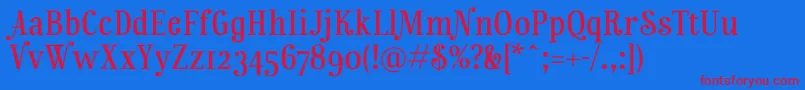RainbowmansionOsf Font – Red Fonts on Blue Background