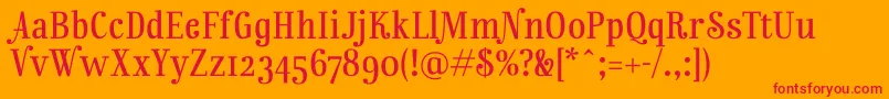 RainbowmansionOsf Font – Red Fonts on Orange Background