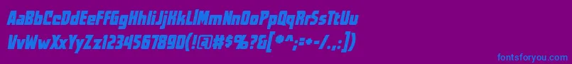 WorldsatwarbbItal Font – Blue Fonts on Purple Background