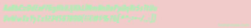 WorldsatwarbbItal Font – Green Fonts on Pink Background