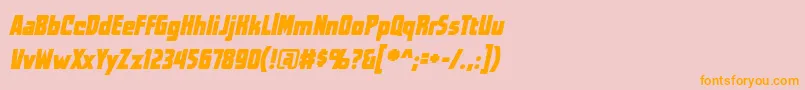 WorldsatwarbbItal Font – Orange Fonts on Pink Background