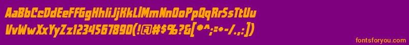 Шрифт WorldsatwarbbItal – оранжевые шрифты на фиолетовом фоне