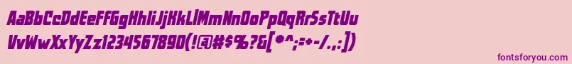 WorldsatwarbbItal Font – Purple Fonts on Pink Background